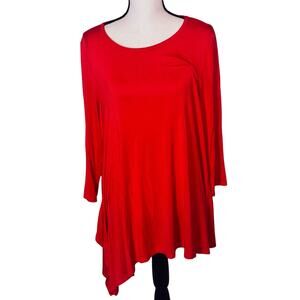 Copied - Alfani Red Asymmetrical Hem Top Size Large Excellent Condition