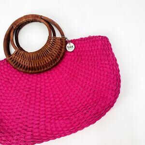 The Sak pink Woven tote bag