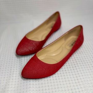 Coach and Four Melina Shimmery Red Ballet Flats