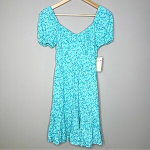 BeBop Juniors' Aqua Floral Dress Small‎ NWT Summer Sundress Beach Dressy