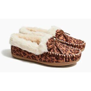 J.Crew Leopard Faux Calf Hair Slippers