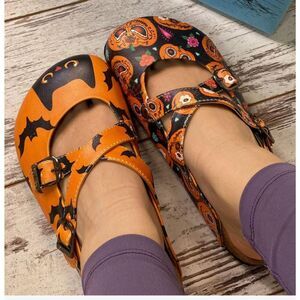 Goby Printed Clogs Sandals Women Sz 9.5 Multi-colour Halloween Flat Heel