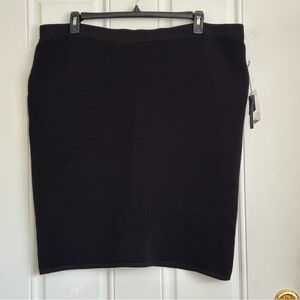 NWT Jennifer Lopez Black Knit Pleated Pencil Skirt, Size 2X