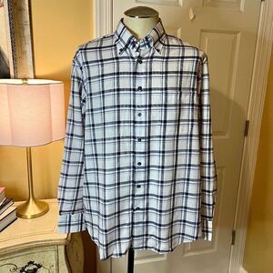 NWOT Men's Hagen Carmel CA Navy & White Plaid Button Down Shirt Size XL