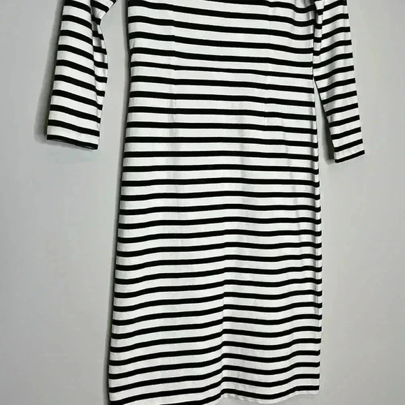 J Crew Womans Striped Long Sleeved Dress. Knee Length Size 4P - Picture 5 of 8