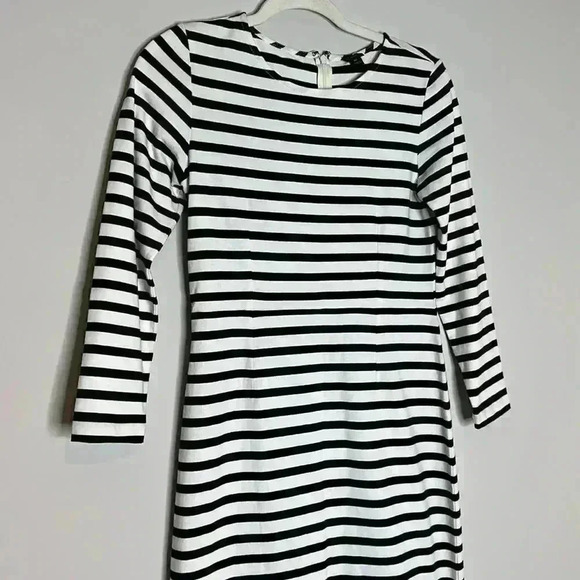 J Crew Womans Striped Long Sleeved Dress. Knee Length Size 4P - Picture 6 of 8