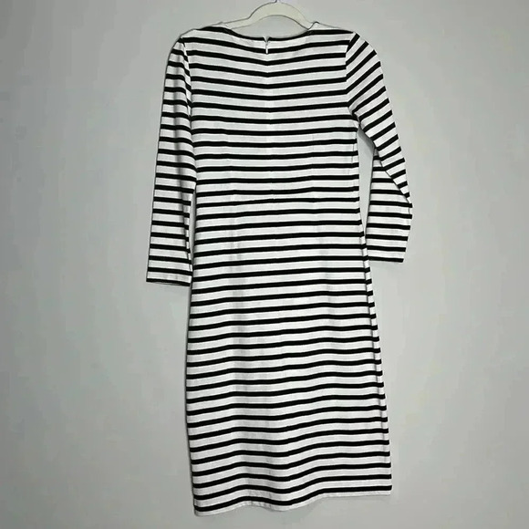 J Crew Womans Striped Long Sleeved Dress. Knee Length Size 4P - Picture 8 of 8