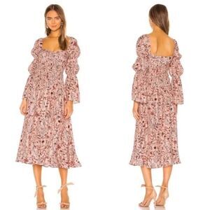 AMUR Filipa Floral Silk Midi Dress | SZ 6