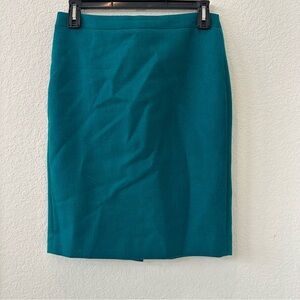 J. Crew No. 2 Pencil Skirt Green Wool