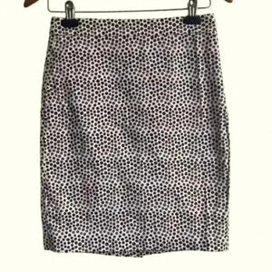 J.Crew The Pencil Skirt Dark Brown and White Size 8