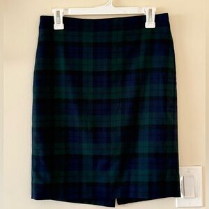 {JCrew}-Size:2-The Pencil Skirt in Plaid