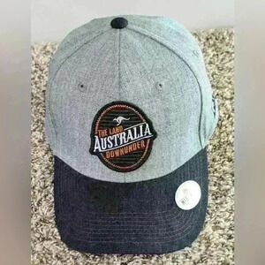 Australia The Land Down Under Gray SnapBack Midrise Pacific Creations NWOT