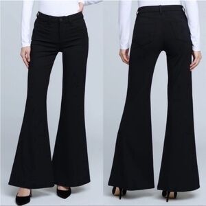 NWT L'AGENCE Spencer High Rise Flared Ponte Stretchy Knit Trouser Pant Black 29