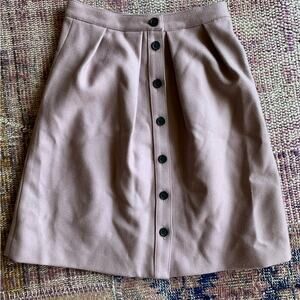 Mauve wool jcrew button front skirt