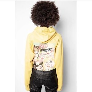 Zadig & Voltaire Georgy Band of Sisters Hoodie Pullover Sweatshirt Yellow