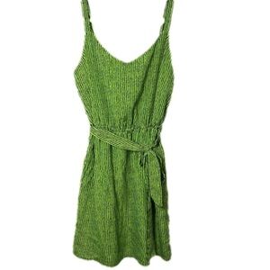 BEBOP Size L Striped Electric Green Lined Dress