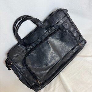 VIntage Monarch Luggage Black Leather Laptop Bag – Stylish and Functional