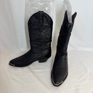 Laredo East Bound Black Pigskin Leather Boots – Western Elegance