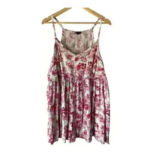 Torrid Women's Floral Adjustable Strap Babydoll Challis Smocked Cami Sz 4x