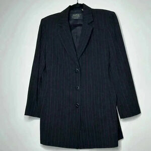 Anne Klein Black Pinstripe Pant Suit