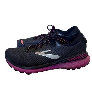 Brooks Womans 9 Adrenaline GTS 20 Running Shoes Jogging Sneakers Black Purple