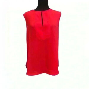 J.Crew Womens Top Drapey Keyhole Neckline Button Blouse Sleeveless Red Size 4