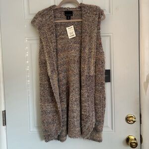 NWT Cynthia Rowley Long Sweater Vest w/Hood, Size Small