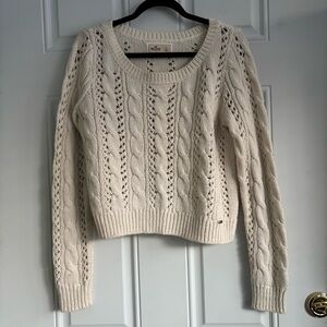 Hollister Cropped Knit Wool Blend Sweater, Size Large