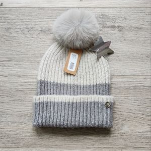 Steve Madden Gray Beanie Pom Hat One Size Nwt