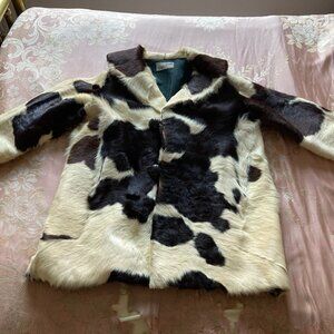 Vtg 1960 RARE calf pony hair fur cow leather women men jacket