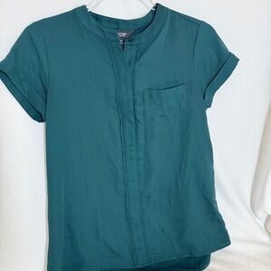 Simply Vera Wang Dark Green Button-Up Blouse – Size PXS