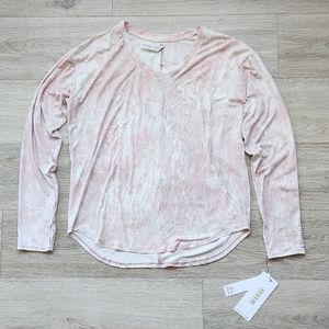 RBX Active Pink Top Womems Medium Tie-dye Long Sleeve V Neck Nwt