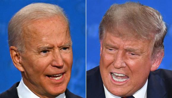 Joe Biden y Donald Trump debatieron el martes en Cleveland durante 90 minutos. (Fotos: JIM WATSON and SAUL LOEB / AFP).