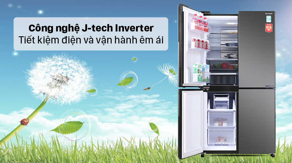 Tủ lạnh Sharp Inverter 525 lít SJ-FX600V-SL - Công nghệ J-tech Inverter