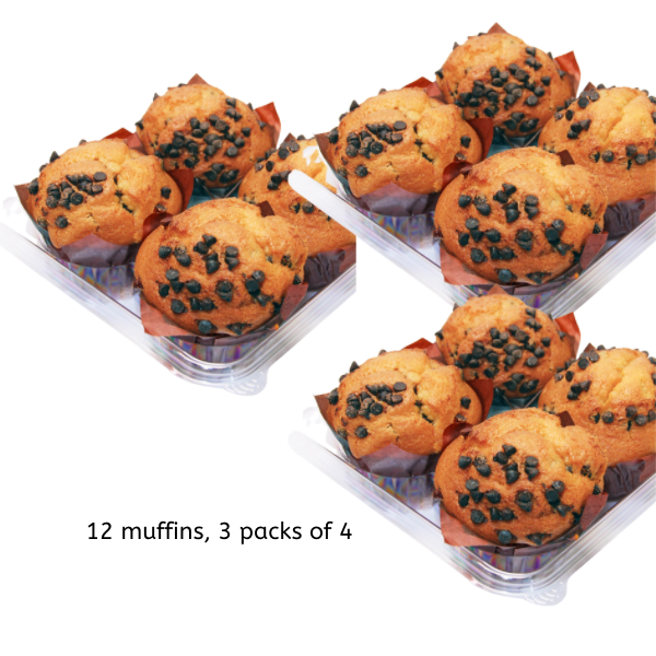 Vegan Choco Chip lg muffins in package