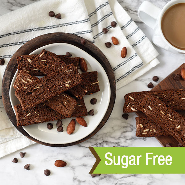 sugar free, chocolate almond, biscotti, fat free, sugar free, natural, WW, weight watchers