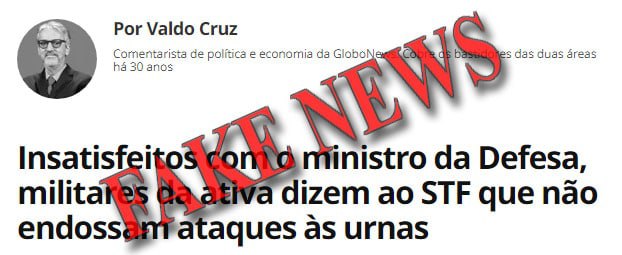 Em nota oficial, Exército chama reportagem de jornalista da Globo de Fake News