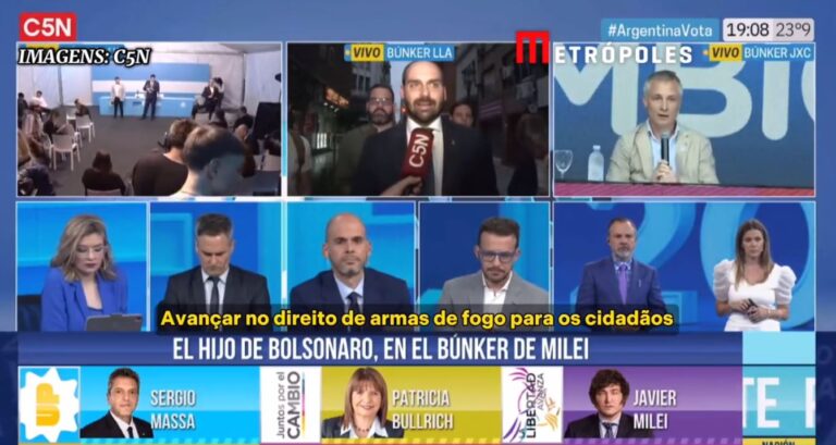 Emissora argentina tira Eduardo Bolsonaro do ar após deputado defender posse de arma para cidadãos