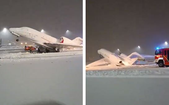 Neve ‘congela’ aviões no Aeroporto de Munique, na Alemanha
