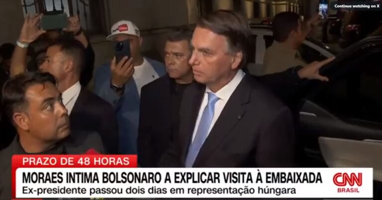 Moraes dá 48 horas para Bolsonaro explicar estadia na embaixada da Hungria