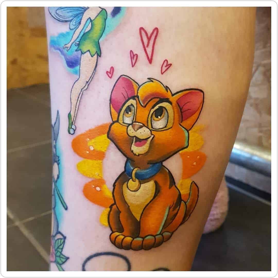 Bright Yellow Cat Tattoos