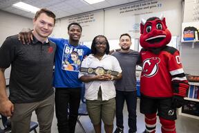 UFC fighters and members of the New Jersey Devils visit several local charities and host athlete meet and greets as part fight week for UFC 302: MAKHACHEV vs. POIRIER.