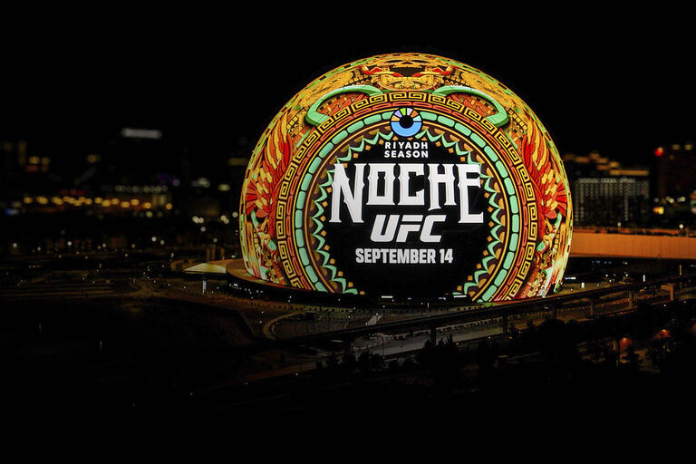 Sphere Las Vegas with Noche UFC logo