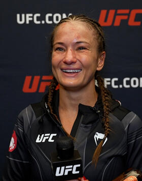 Strawweight Karolina Kowalkiewicz Reacts With UFC.com After Her Unanimous Decision Victory Over Vanessa Demopoulos At UFC Fight Night: Dern vs Hill On May 20, 2023