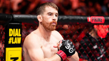 Cory Sandhagen prepares to fight Rob Font in a 140-pound catchweight fight during the UFC Fight Night event at Bridgestone Arena on August 05, 2023 in Nashville, Tennessee. (Photo by Jeff Bottari/Zuffa LLC)