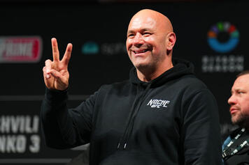 UFC CEO Dana White is seen on stage during the UFC 306 at Riyadh Season Noche UFC Ceremonial Weigh-in at Sphere on September 13, 2024 in Las Vegas, Nevada. (Photo by Chris Unger/Zuffa LLC)