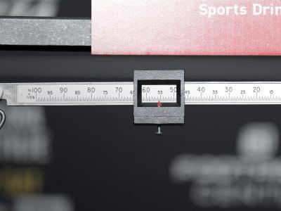 A detail view of the scale reading 155.5 pounds after Charles Oliveira of Brazil failed to make weight, vacating the UFC lightweight championship