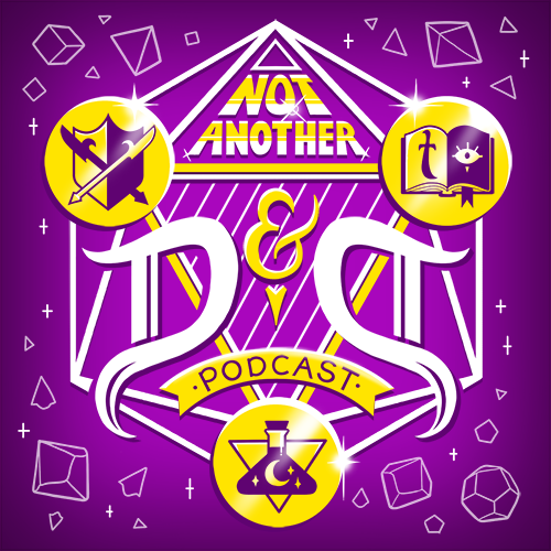 The Not Another D&D Podcast logo on a dark purple background