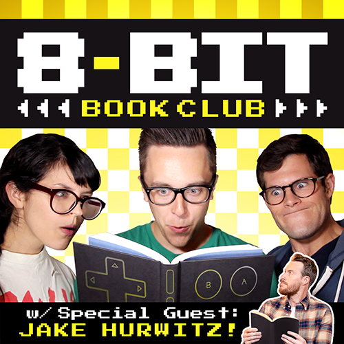 Brian Murphy, Emily Axford and Caldwell Tanner all reading books with "special guest" Jake Hurwitz in the bottom right corner