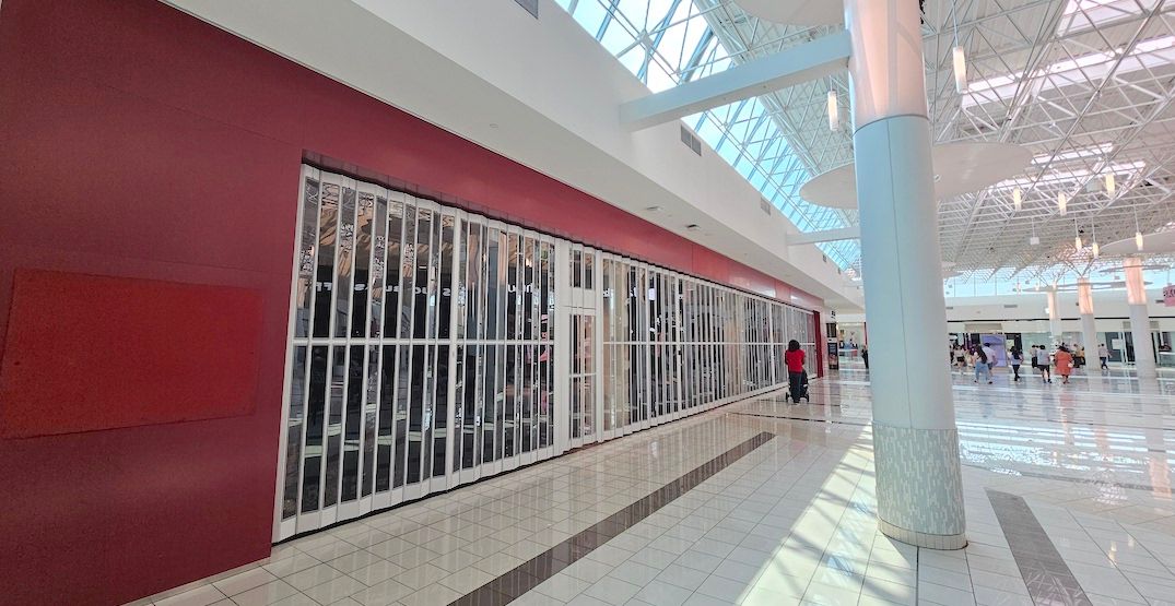 MUJI store permanently closed at Guildford Town Centre mall in Surrey. (Kenneth Chan/Daily Hive)